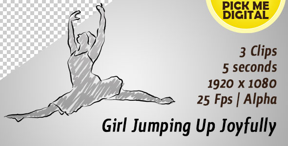 Girl Jumping Up Joyfully