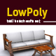 Lowpoly 3D bali beach sofa model - 3DOcean Item for Sale