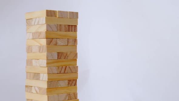 Wooden Block Removal Tower Game Rotating at Home