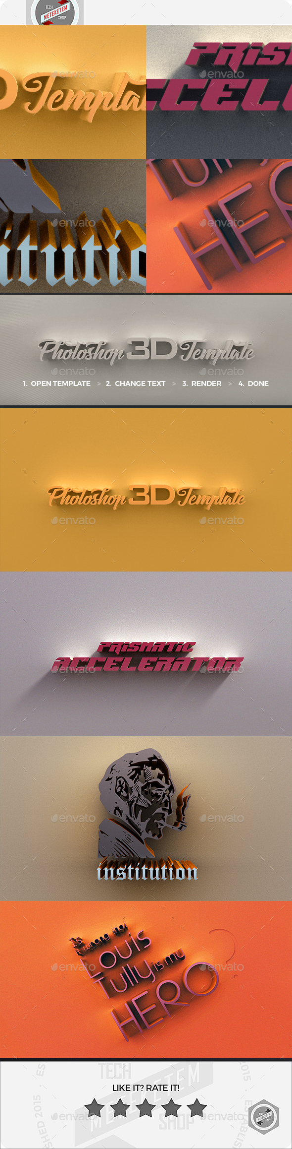 3D Photoshop Template 3