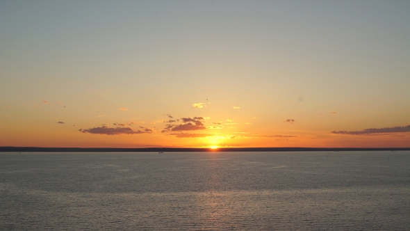 Beautiful Sunset Over the River