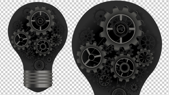Animated Light Bulb and Gears alt