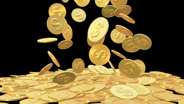 Dollar Symbol Gold Coins