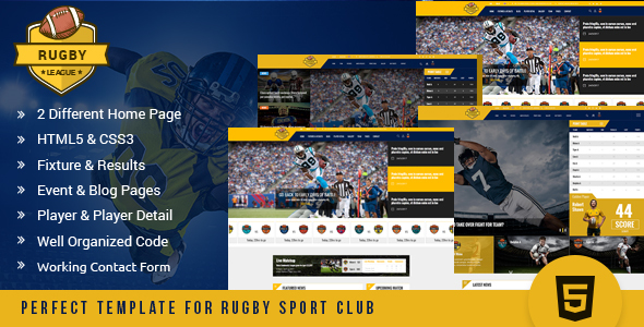 Rugby League HTML Template