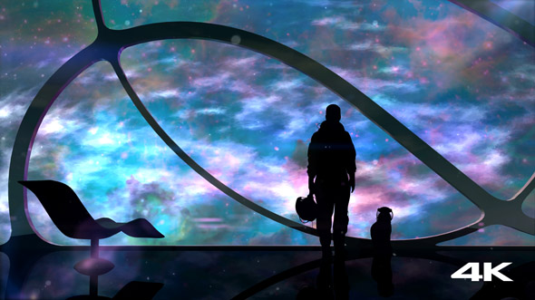 Astronaut With A Cat On A Spaceship alt