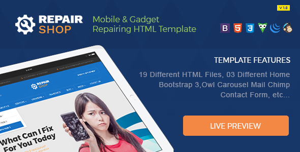 Repair Shop - Mobile & Gadget Repairing HTML Template