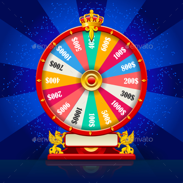Fortune Wheel Realistic Vector Spinning Lucky Roulette