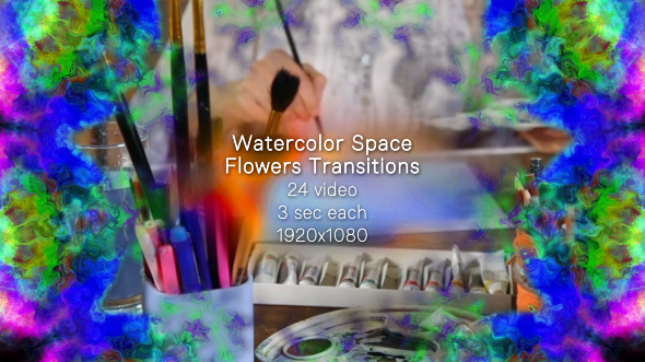 Watercolor Space Flowers Transitions
