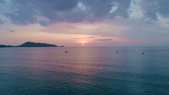 Dark sea water surface, Dynamic shot Aerial view of dark sea surface at Phuket Thailand