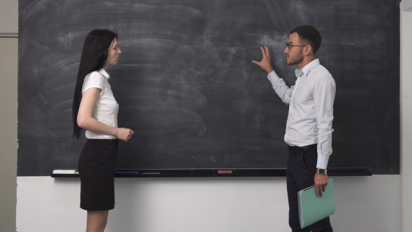 Business Meeting, Clean Blackboard