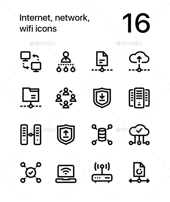 Internet, Network, Wifi Icons for Web and Mobile Design Pack 3