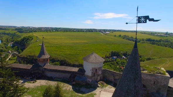 Aerial Video of Castle, Fortress in Ukraine