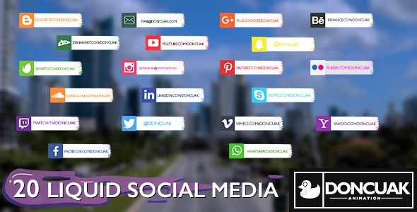 20 Liquid Social Media Lower Thirds alt