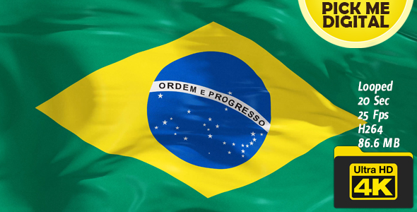 Brazil Flag 4K