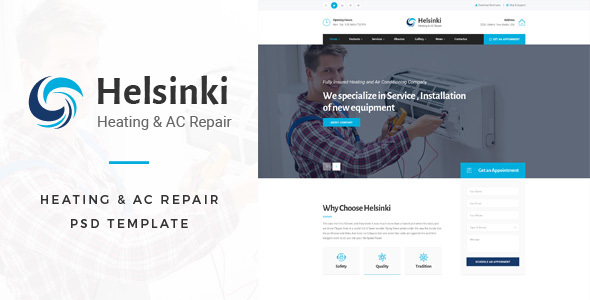 Helsinki : Heating & AC-Repair PSD Template