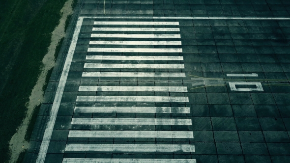 Aerial Shot of Big Commercial Airplane Landing on the Airport Runway