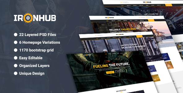 IronHub - Industrial / Factory / Engineering PSD Template