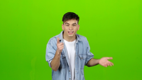 Aggressive Man, He Is Angry at All and Can Not Be Stopped. Green Screen