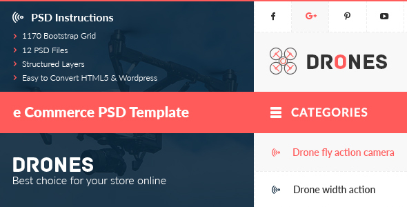 Drones - E-Commerce PSD Template