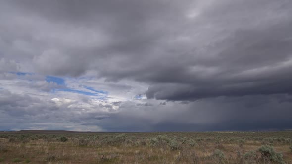 Time lapse of storm clouds clearing out in the Idaho landscape