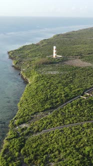 Vertical Video of the Ocean Near the Coast of Zanzibar Tanzania