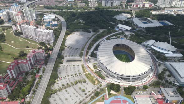 National Stadium Bukit Jalil and Highway from Aerial view