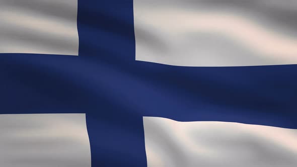 Finland Windy Flag Background 4K
