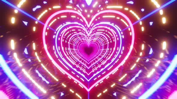 Neon Heart VJ Loop Background 4K alt
