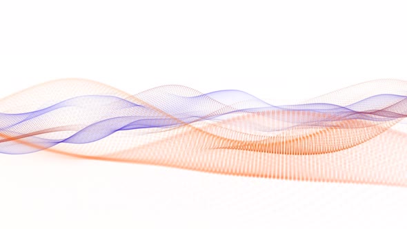 Digital Colorful Gradient Particle Line Wave Animation On White Background