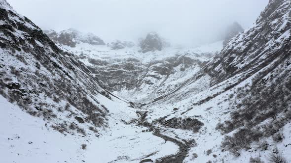 Winter Landscape in Switzerland Mountains