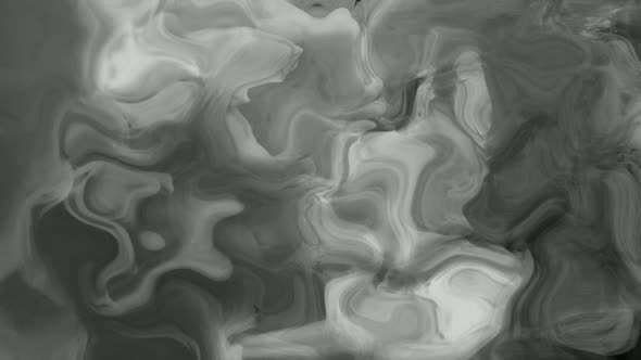 White Gray Color Ink Smoke Liquid Effect, Abstract ink smoke liquid animated background