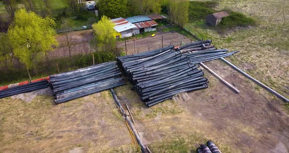 Water Pipes in Group on the Ground