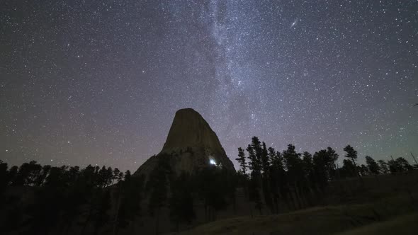 Milky Way Over Devils Tower Butte at Night