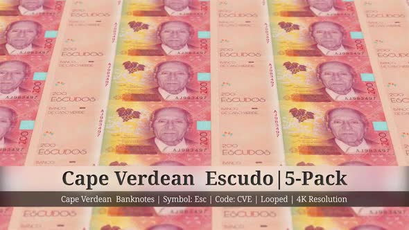 Cape Verdean Escudo | Cape Verde Currency - 5 Pack | 4K Resolution | Looped