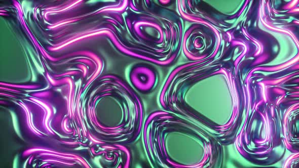 Abstract Glowing Holographic Oil Surface