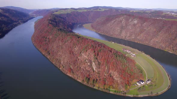 The Danube Loop in the Fall A Meandering Bend in the River