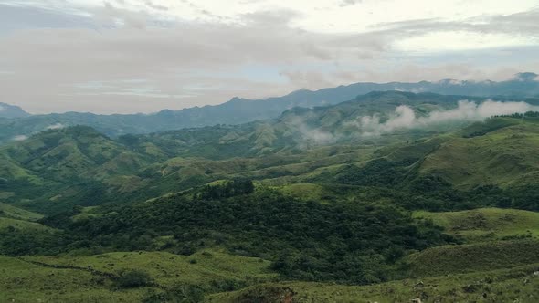 Drone footage of landscape and mountains