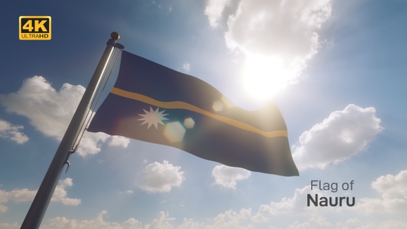 Nauru Flag on a Flagpole V2 - 4K