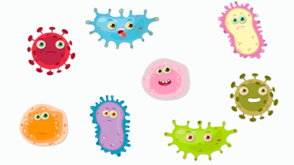 Cartoon Virus And Germs