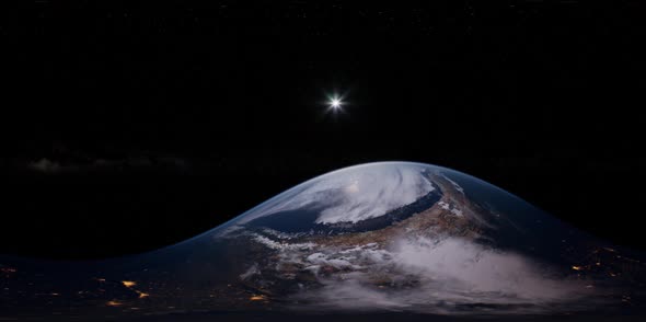 VR 360 Earth and Sun From Space alt