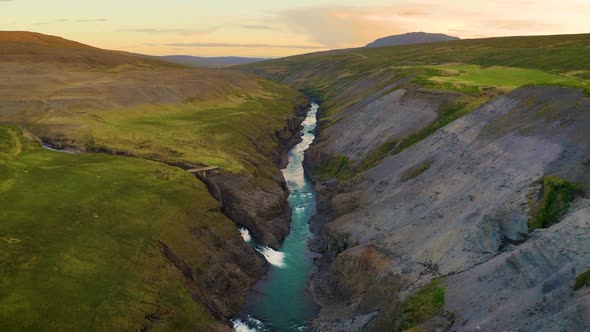 Flying Above the Studlagil Canyon in East Iceland