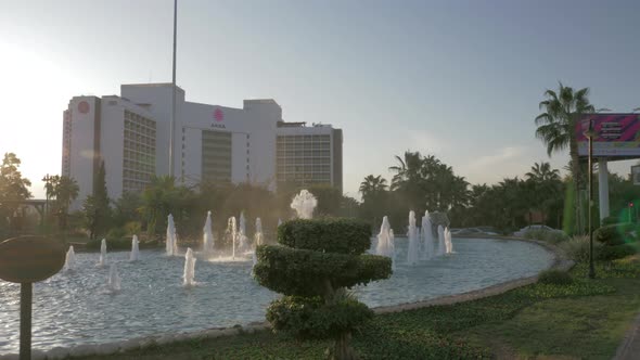 Akra Hotel and dancing fountains in Antalya, Turkey