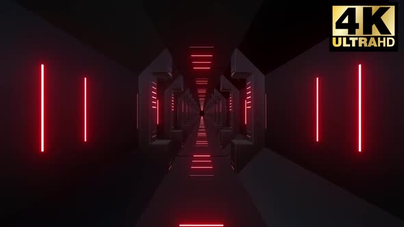 5 Neon Corridor Vj Loop Pack