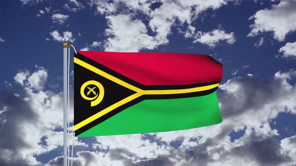 Vanuatu Flag Waving 4k