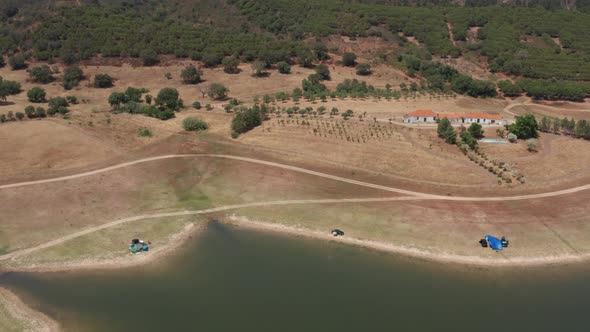 aerial views of Pego do Altar Dam, Alentejo, Portugal 1