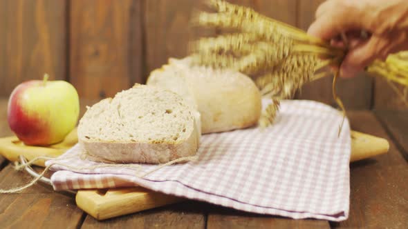 Seasonal Harvest On Wooden Background