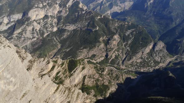 Aerial Shot of the Grlo Sokolovo Gorge Korita Montenegro