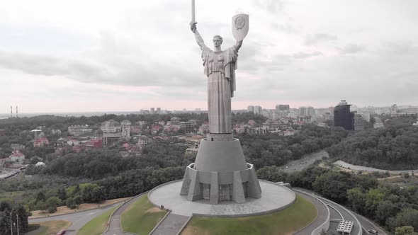 Aerial View of the Motherland Monument in Kyiv, Ukraine