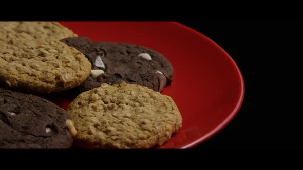 Cinematic, Rotating Shot of Cookies on a Plate - COOKIES 