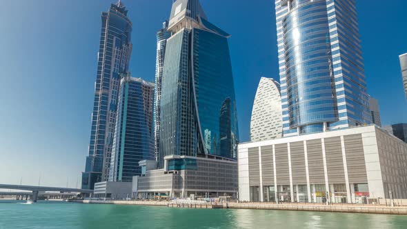 Panoramic Timelapse View of Business Bay and Downtown Area of Dubai